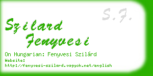 szilard fenyvesi business card